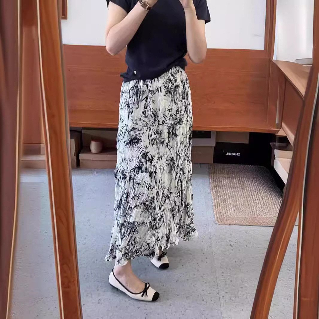 Elastic Waistband A- Line Dress Mori Style