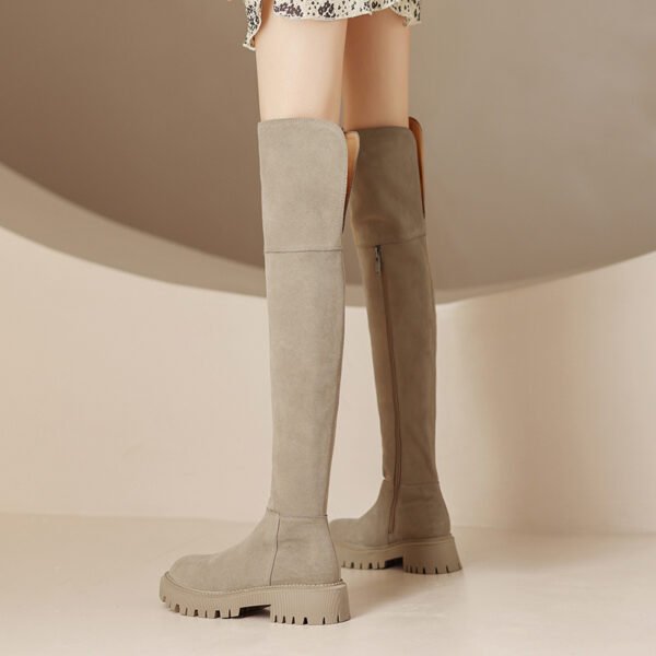 Women With Genuine Leather Frosted Over The Knee Boots - Image 2