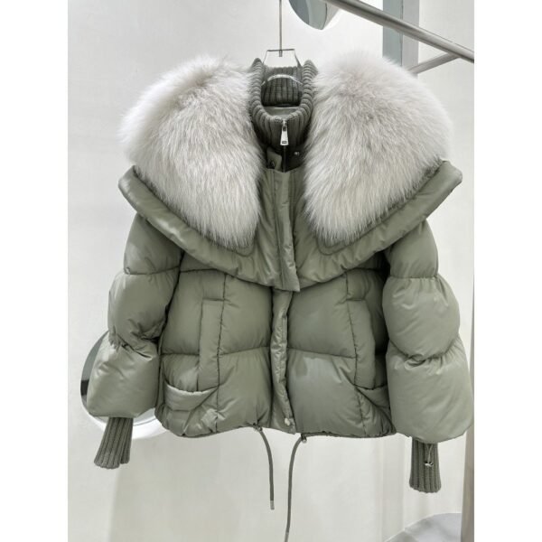 High-end Fox Fur Collar White Duck Down Short Down Jacket Female Light Luxury Loose And Warm Puffer Jacket Coat - Image 5
