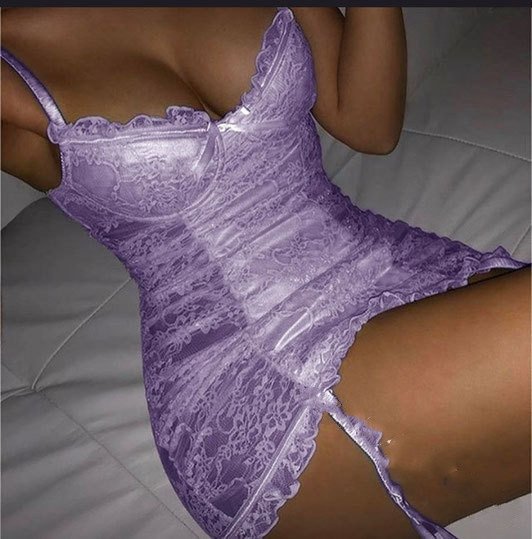 Lace Perspective, Temptation Suspenders, Nightdress - Image 6