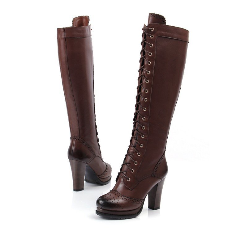 Chunky Heel Strap High Tube Women's High Heels - Image 7