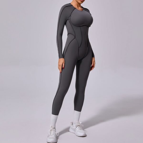 New Winter One-piece Sports Yoga Jumpsuit Backless Tight Jumpsuit - Image 5