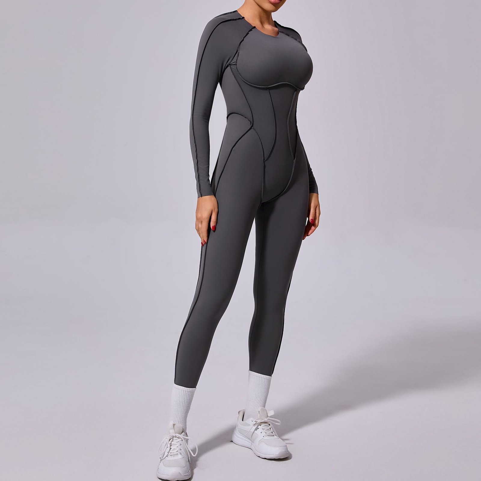 New Winter One-piece Sports Yoga Jumpsuit Backless Tight Jumpsuit - Image 5