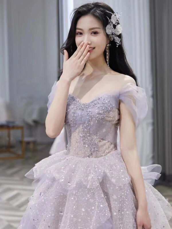 Off-shoulder Evening Dress Women's Host Performance Dress - Image 4