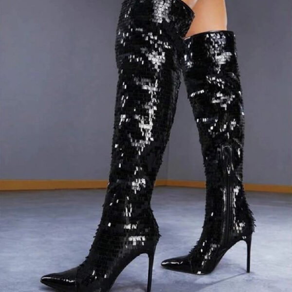 Fashionable Sequins Over-the-knee Boots Women - Image 6