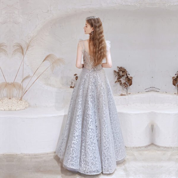 Spring High Gray Half High Sweet Standing Collar Thin Short Paragraph Mid-waist Slim Wedding Dresses - Image 5