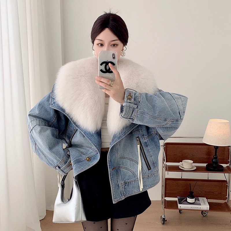 Goose Down Liner Denim Parka Women's Short - Image 5