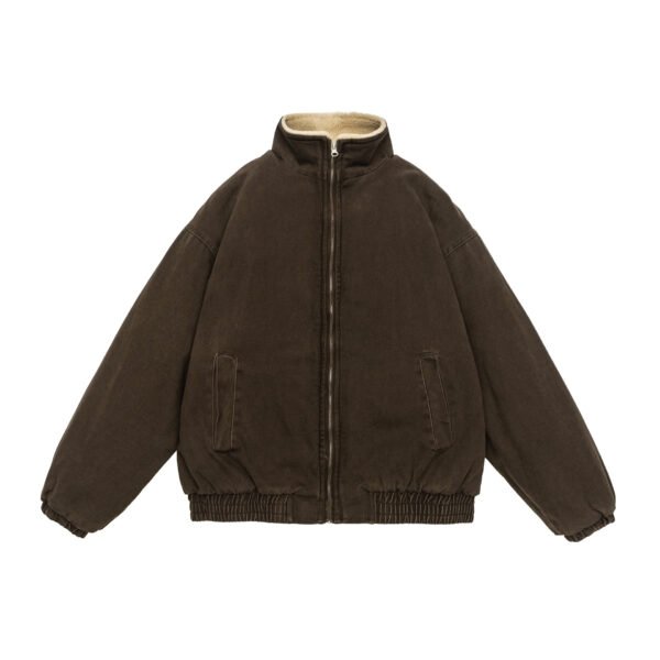 New Solid Color Lamb Wool Lining Winter Cotton Dress Men - Image 4