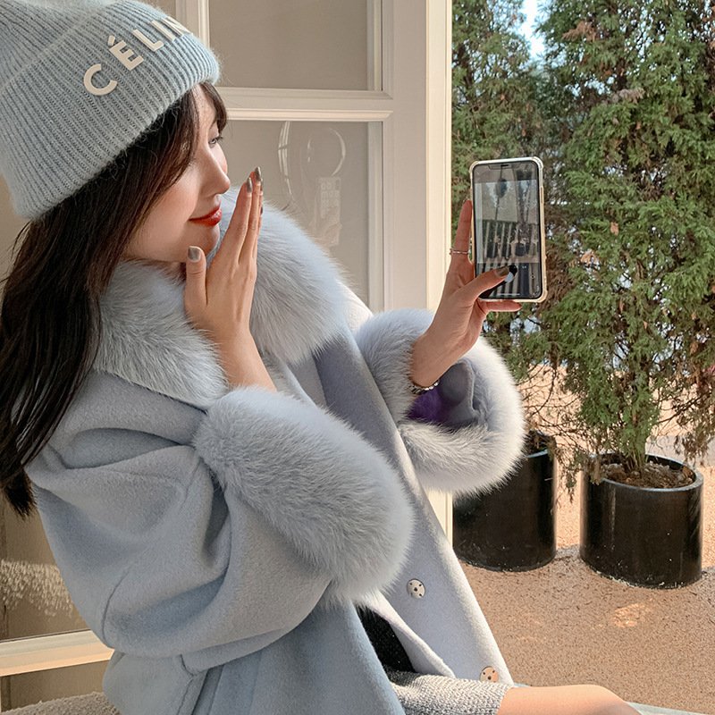 Cloak Double-sided Tweed Long Coat Fairy - Image 2