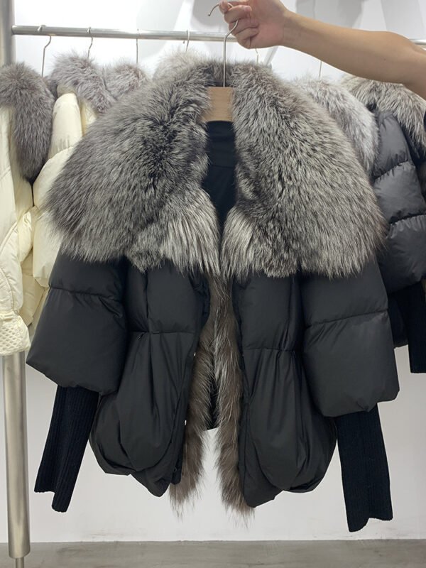 Slimming Loose Temperament Western Style Down Fur Coat - Image 8