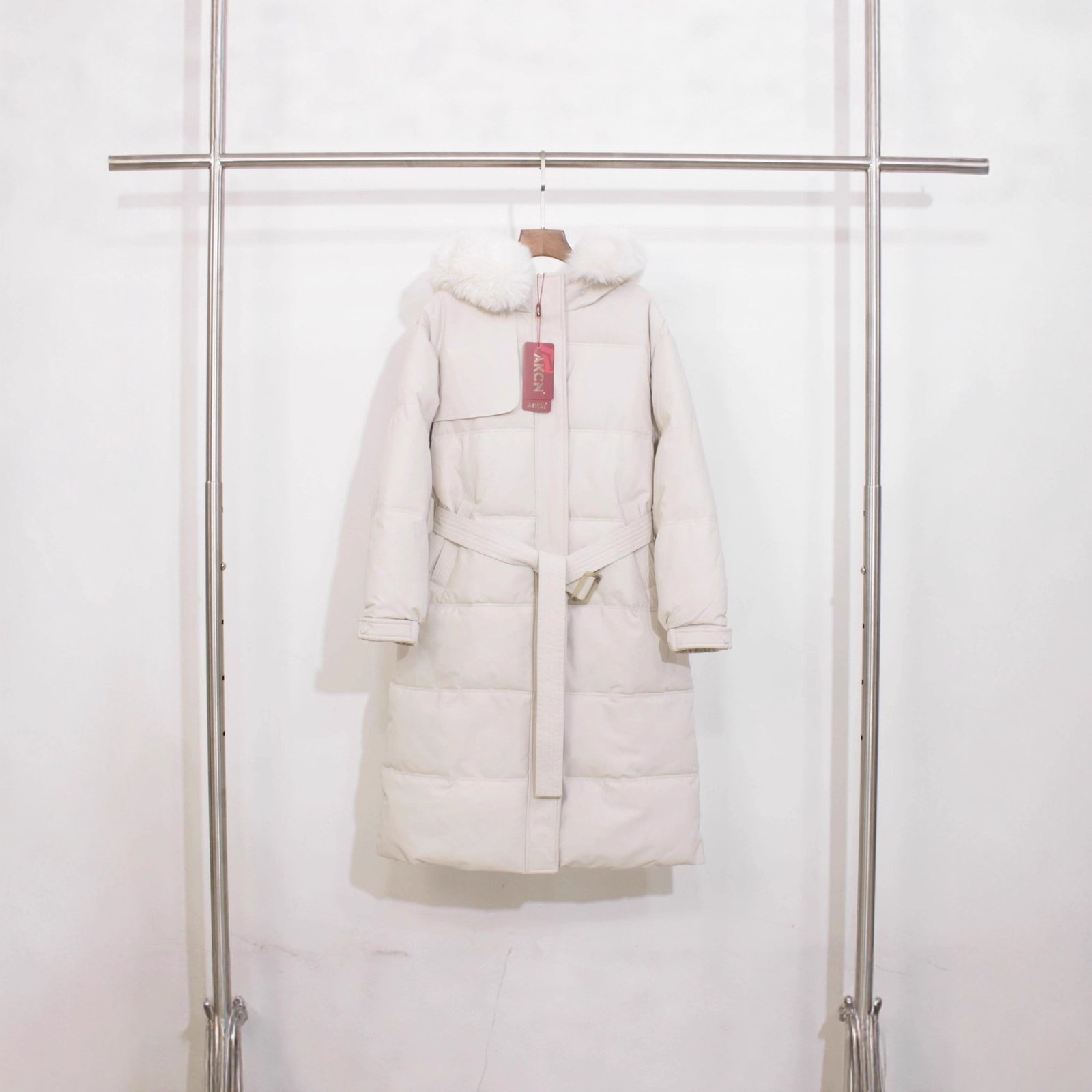 Over The Knee Hood Fur Collar Thickened Warm Cotton Coat - Image 3