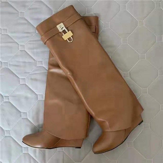 New Wedge Pants Boots Metal Lock Pants Fashion Women Sleeve - Image 5