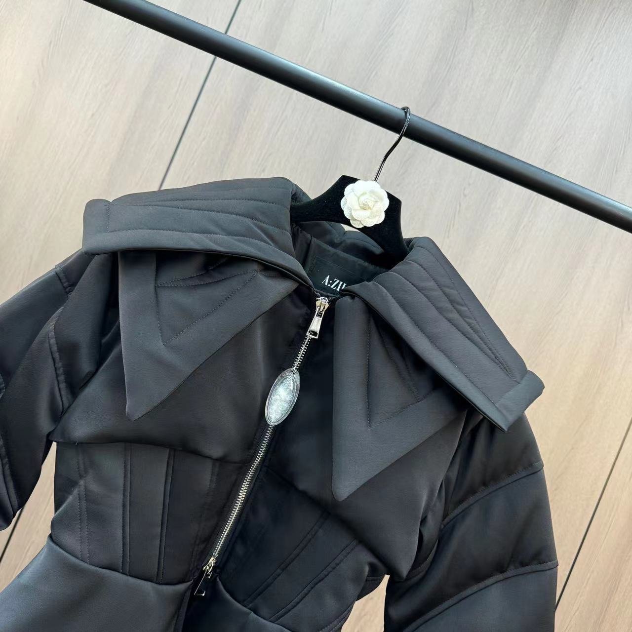 Waist Slimming Bottom Slit Women's All-matching Down Jacket - Image 4