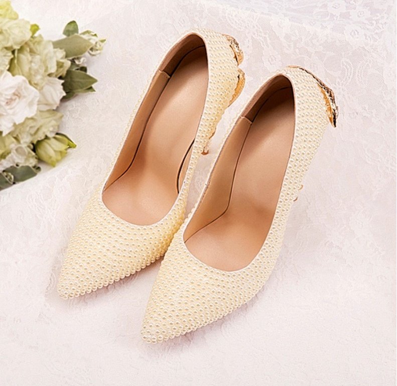 Women's Diamond Hand Green Snake-shaped Stiletto Heels - Image 8