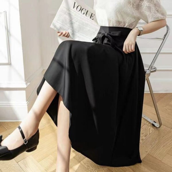 A- Line Skirt Draping Large Hem Mid-length Skirt - Image 6