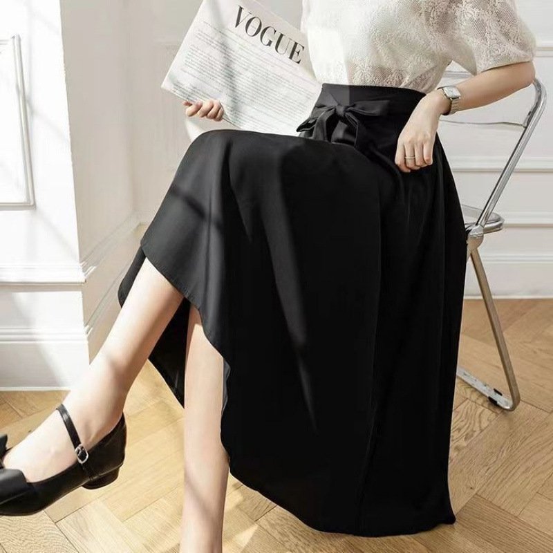A- Line Skirt Draping Large Hem Mid-length Skirt - Image 6