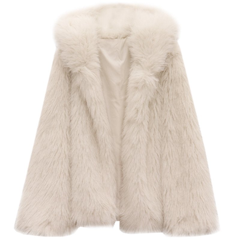 Short Texture Furry Coat Loose Temperament Lapel Cool Long Sleeve Fashion Women - Image 3