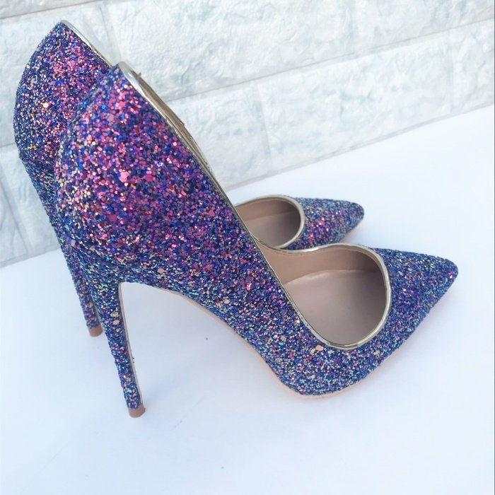 Symphony purple sequin high heels - Image 2