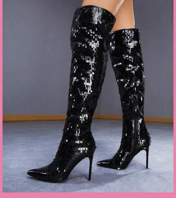 Fashionable Sequins Over-the-knee Boots Women - Image 10