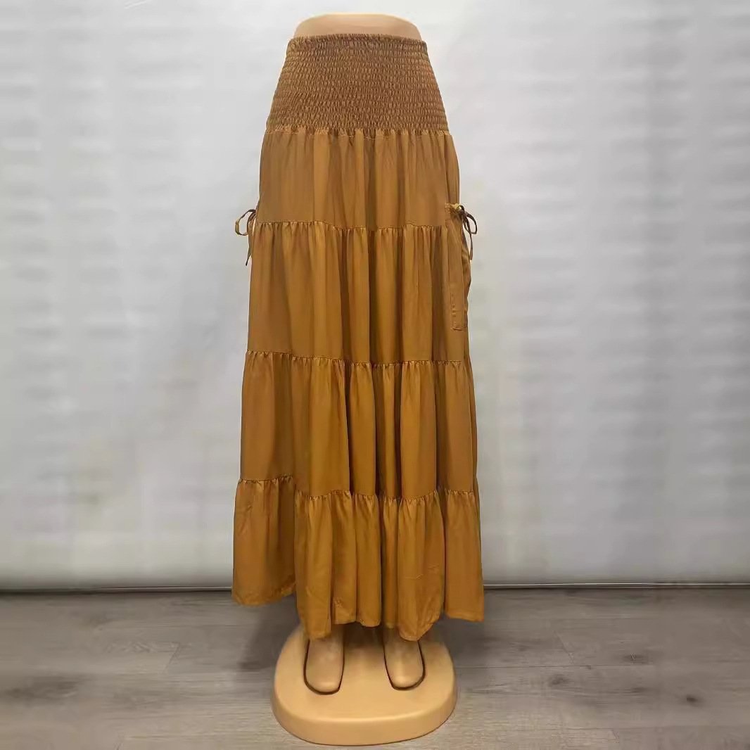 Casual Women Bohemian Loose Solid Skirt - Image 8
