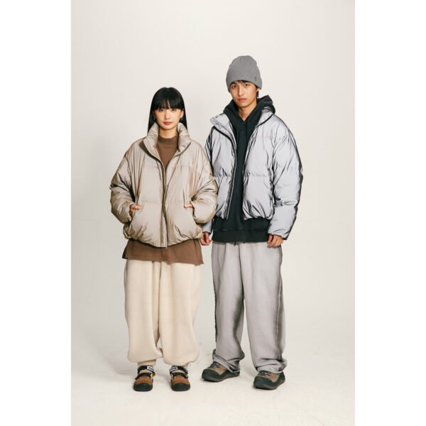 Mechanical Style Winter Down Jacket Women's White Duck Down Thickened Reflective Coat - Image 5
