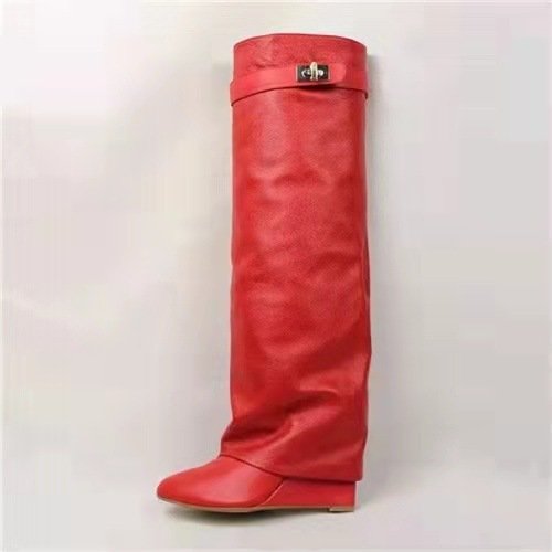 New Wedge Pants Boots Metal Lock Pants Fashion Women Sleeve - Image 3