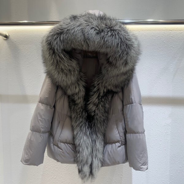 Fox Big Fur Collar Duck Down Down Jacket Female - Image 2