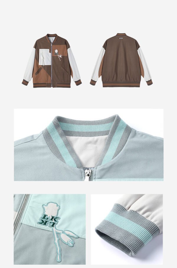 Couples' National Trendy Jackets With Contrast Color Stitching - Image 5