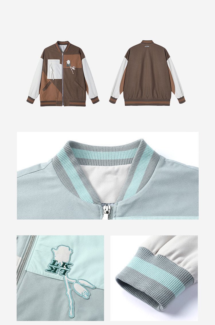 Couples' National Trendy Jackets With Contrast Color Stitching - Image 5