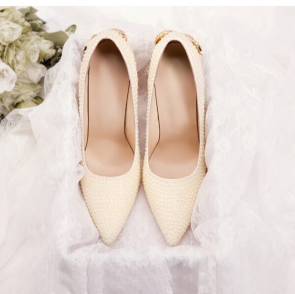 Women's Diamond Hand Green Snake-shaped Stiletto Heels - Image 2