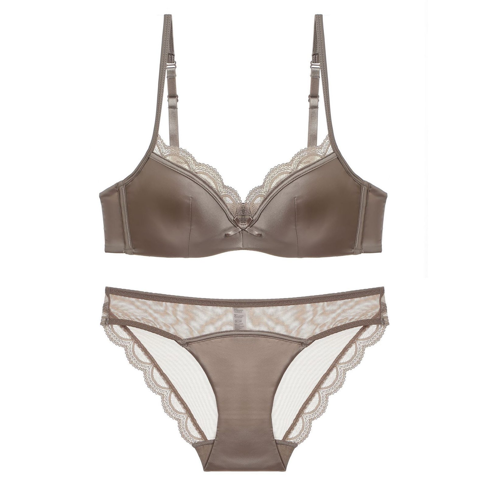 Women's Sexy Thin Glossy Lace Bra Set