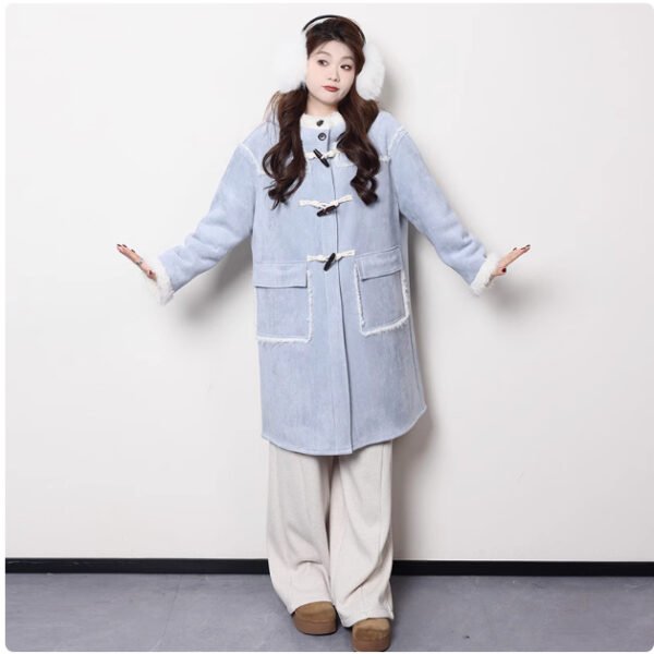 Maillard Short And Long Suede Faux Fur Plush Coat - Image 6