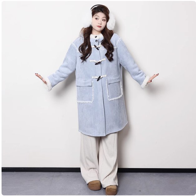 Maillard Short And Long Suede Faux Fur Plush Coat - Image 6
