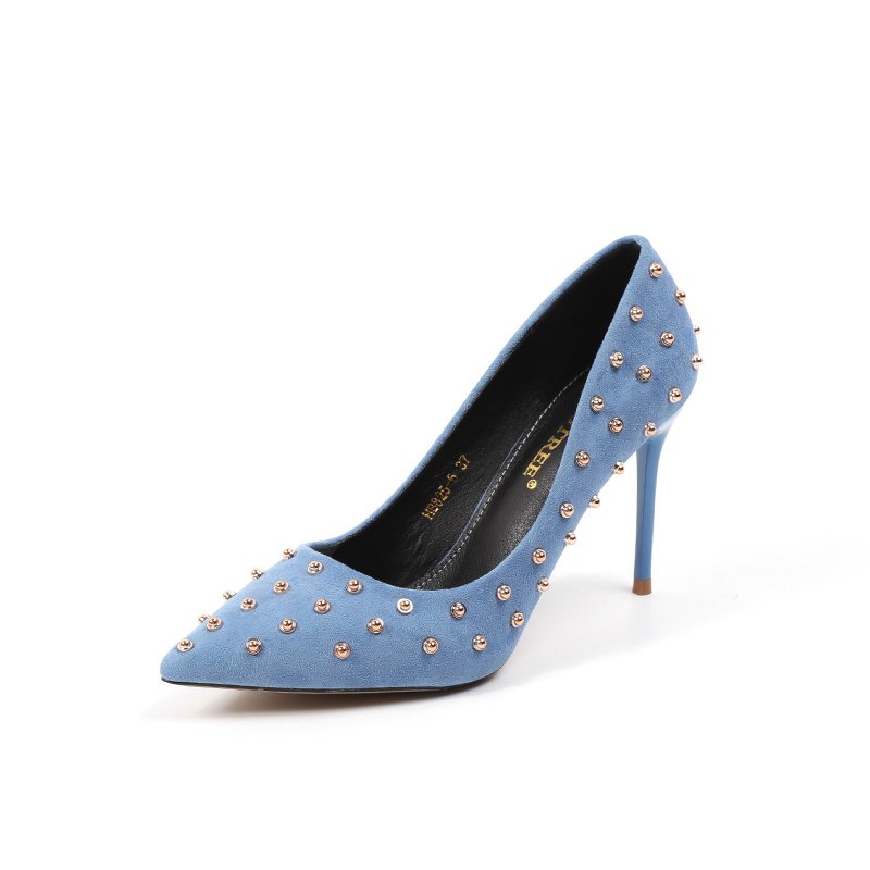 Rivet High Heels Women Stiletto Pointed Shoes - Image 2