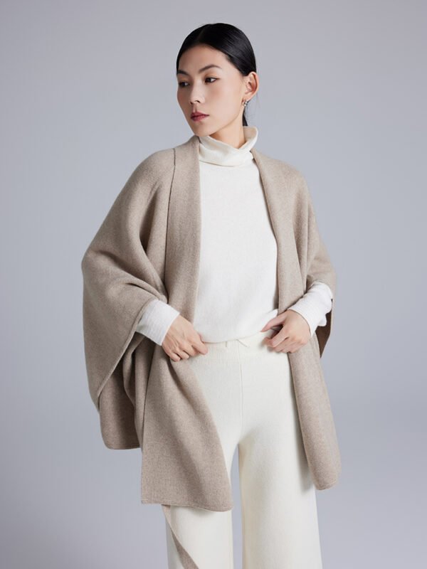Cashmere Women's Cloak Lace-up Fashionable Outerwear Sweater - Image 4