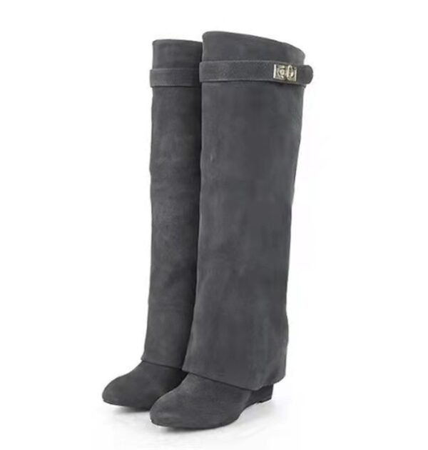 New Wedge Pants Boots Metal Lock Pants Fashion Women Sleeve - Image 6