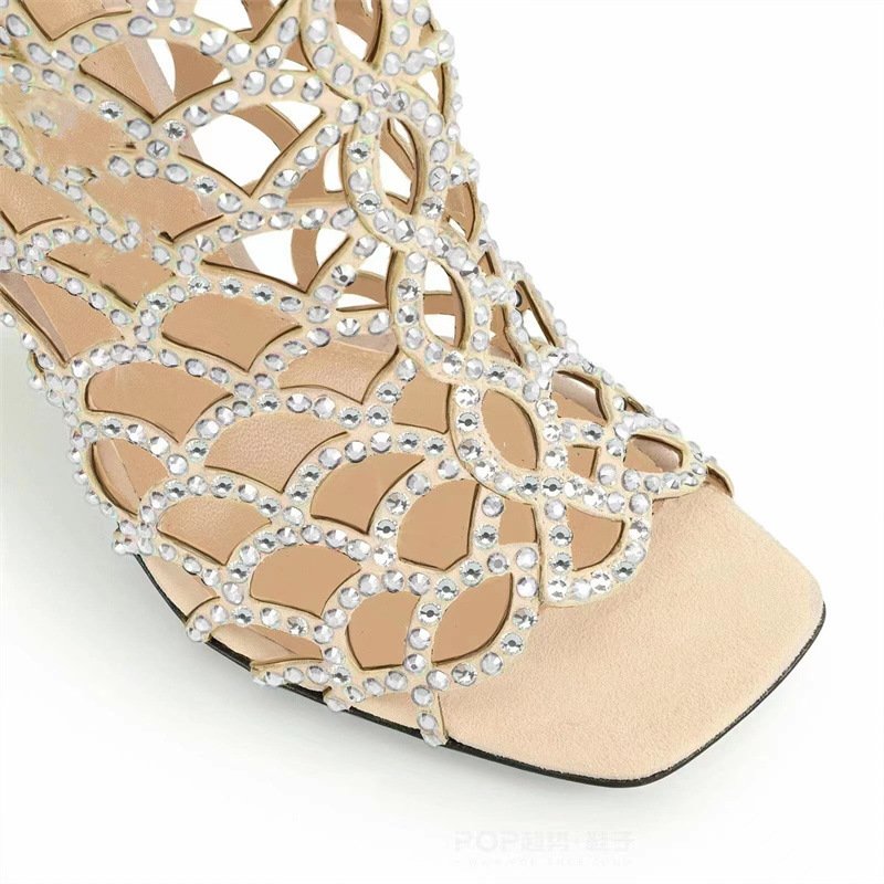 Women's Rhinestone Hollow High Heels - Image 4
