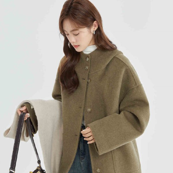 Cloak Winter Hooded Reversible Cashmere Coat - Image 4
