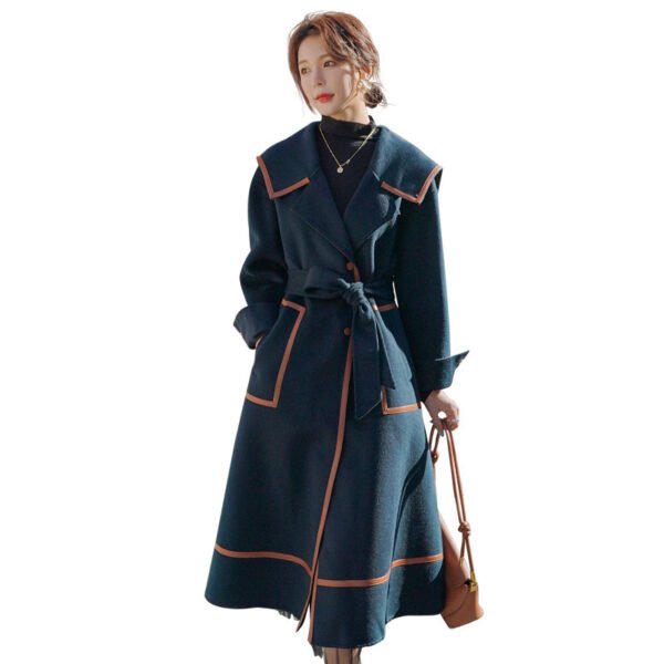 Women's Medium Length Woolen Jacket - Image 5