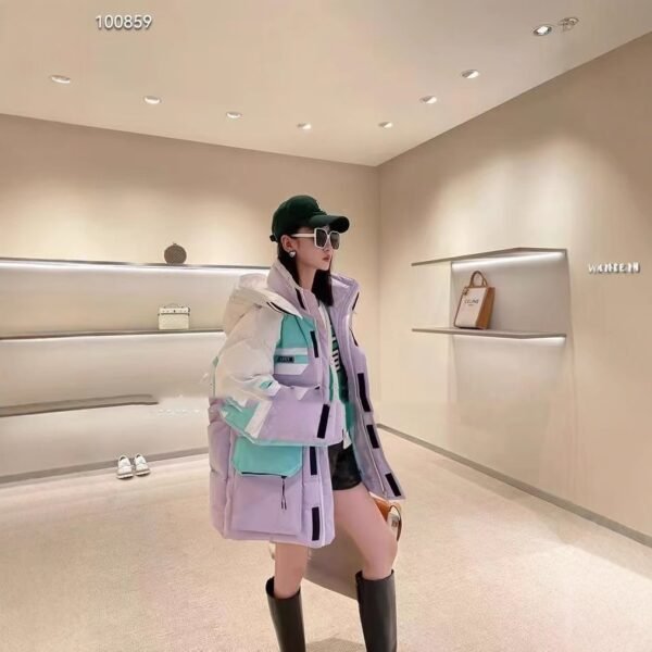Hooded Loose Fashionable Jacket Contrast Color Thickening - Image 5