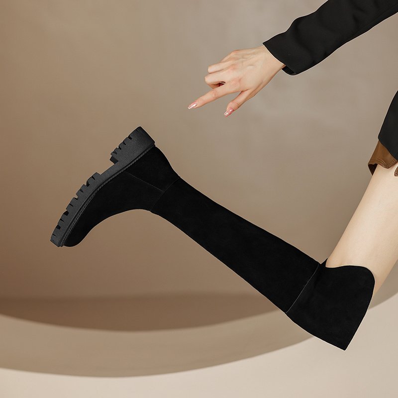 Women With Genuine Leather Frosted Over The Knee Boots - Image 3