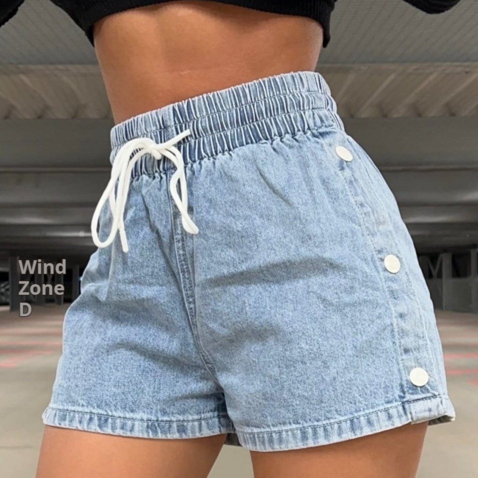 All-matching Elastic Pure Color Slimming Denim Shorts