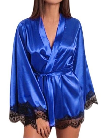 Ladies  Silk Lace Nightdress with Pajamas - Image 2
