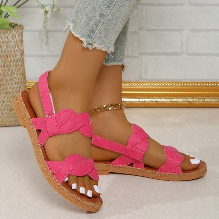 Woven Fashion Flat Summer Shoes Women - Image 3