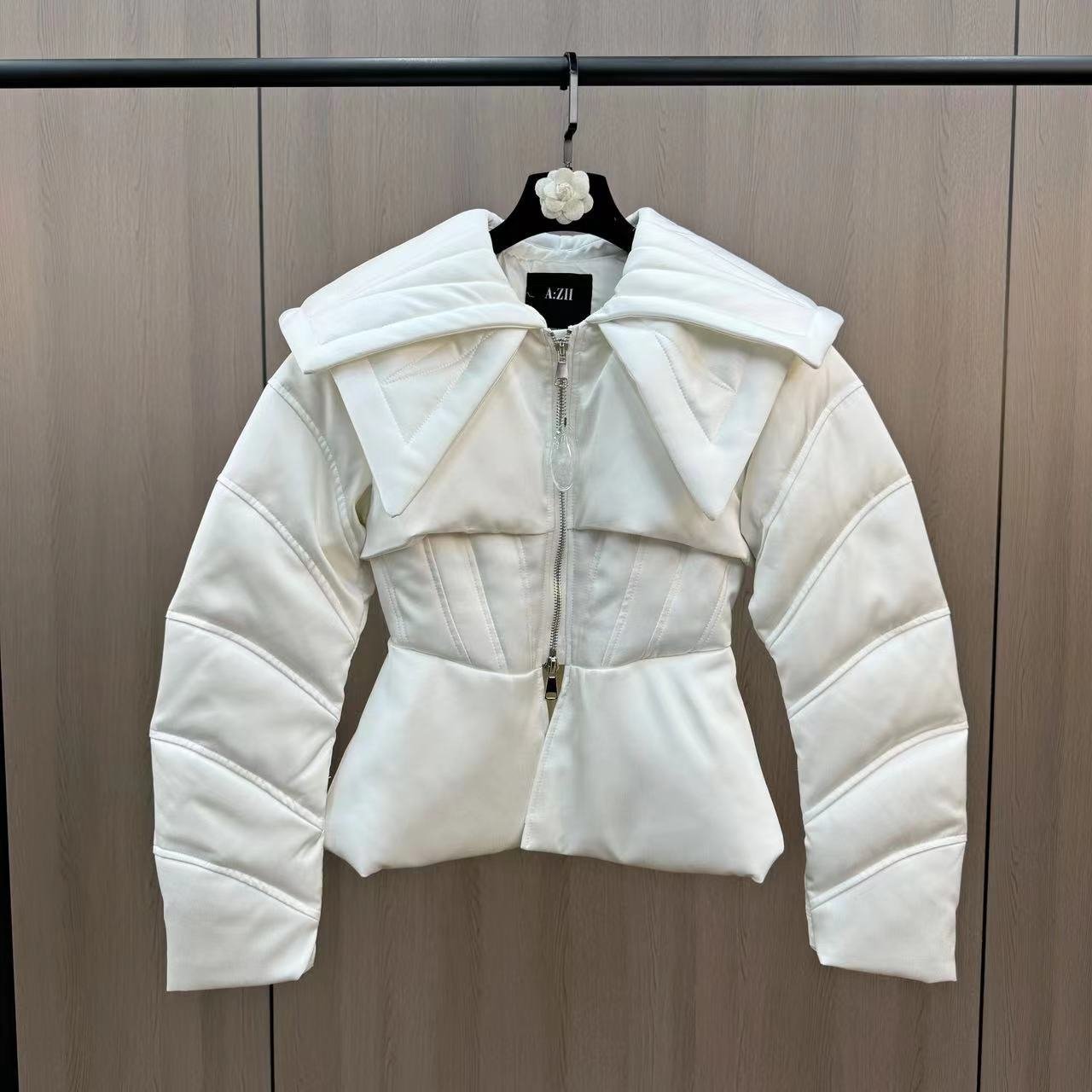 Waist Slimming Bottom Slit Women's All-matching Down Jacket - Image 5