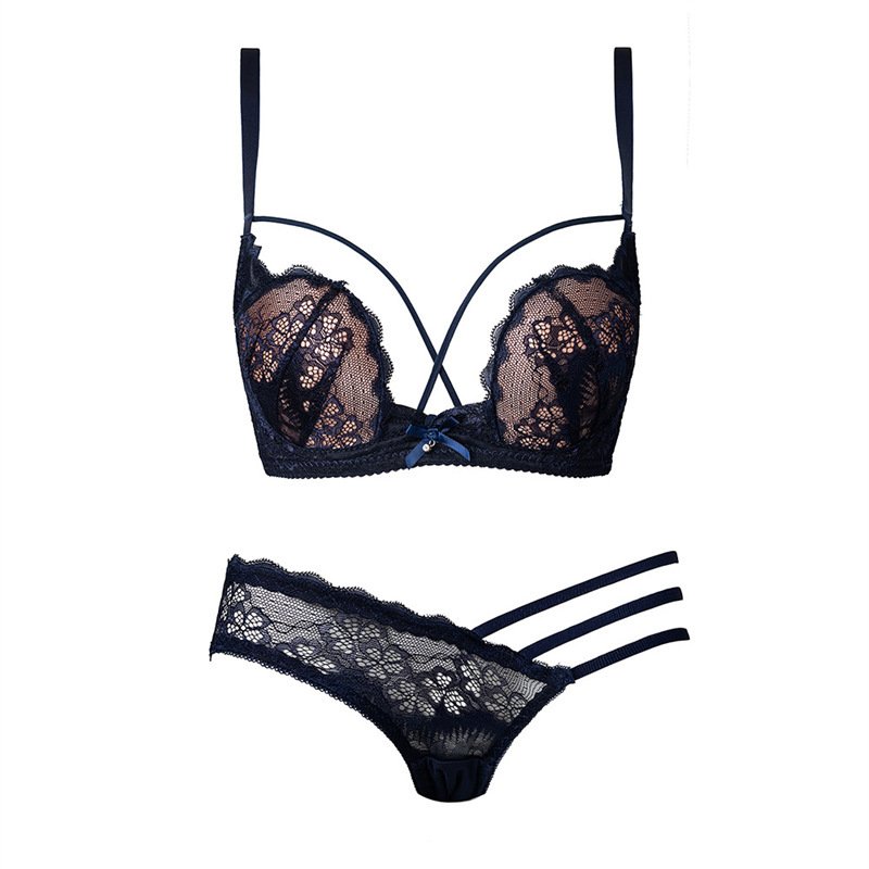 Sexy Lace Half Cup Pure Desire Push-up Beauty Back Red Bra Set - Image 7
