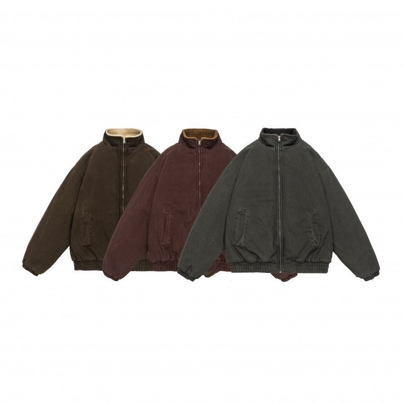 New Solid Color Lamb Wool Lining Winter Cotton Dress Men - Image 3