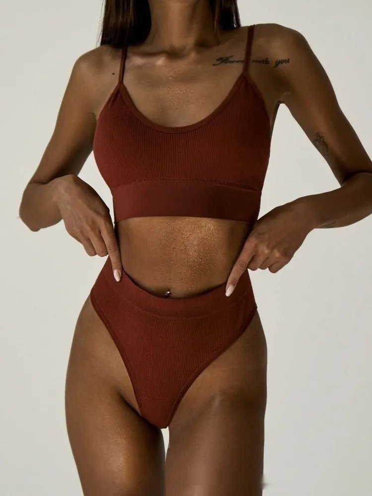 Seamless Women's  Vest Bra Set - Image 8
