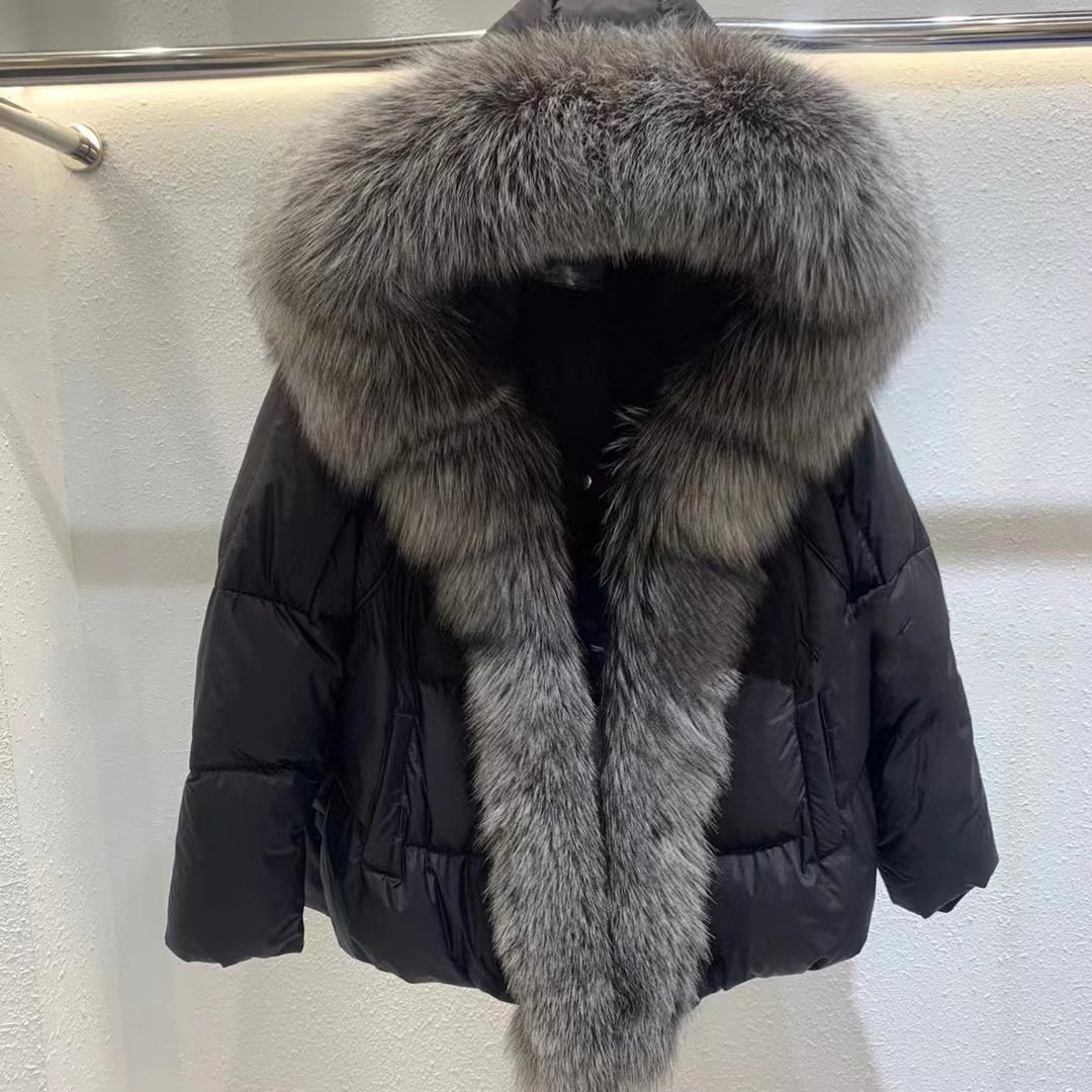 Fox Big Fur Collar Duck Down Down Jacket Female - Image 6