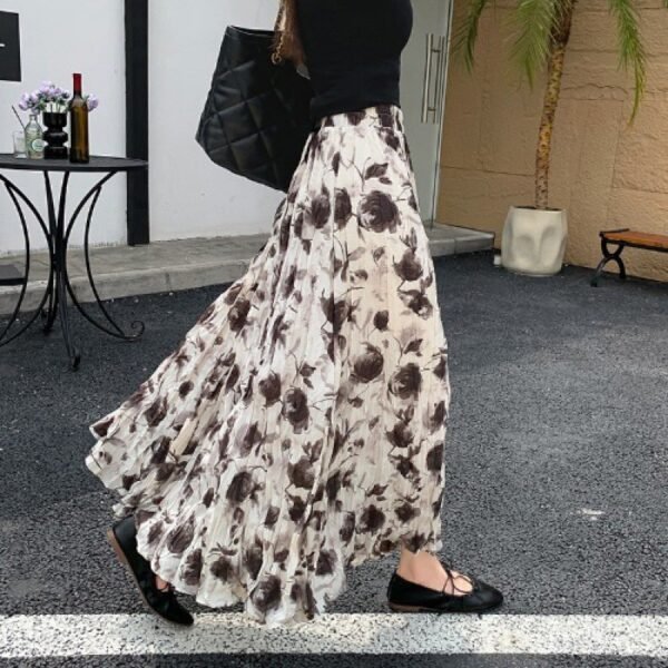 Elastic Waistband A- Line Dress Mori Style - Image 3